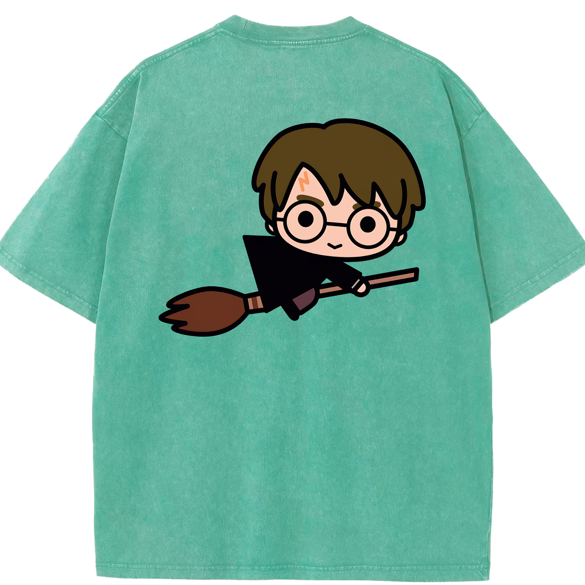 （画像用） Harry Potter ハリー・ポッターシリーズ 綿100% ヴィンテージ風 半袖Tシャツ（背面プリント）